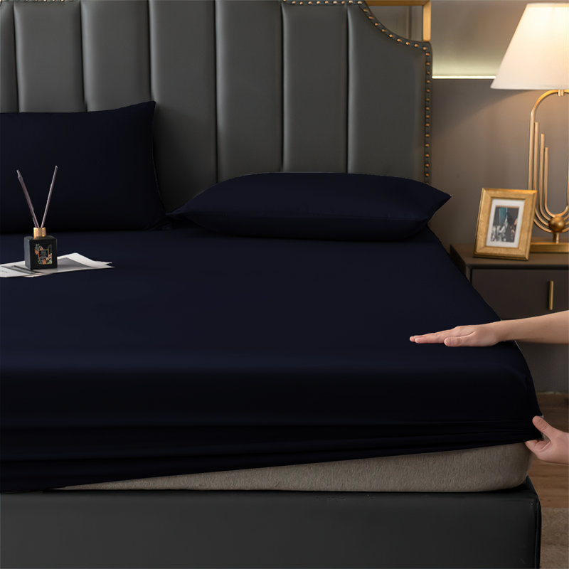 Hekuran Flannel Machine Woven Fitted Sheet, Super King (6'), Navy