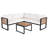 4-Pieces Patio L-Shaped Conservation Sofa Set With Coffee Tables-1195290849