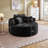 Oversized Round Chaise Longue Chair Indoor, Modern 55-Inch Upholstered Deep Seat Circle Single Cloud Lounge Floor Sofa Chair For Living Room, Bedroom Apartment, Terry Cloth Fabric-1447834531
