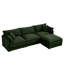 Canapé modulaire modulaire, ensemble de canapé en forme de L de 102 pouces pour le salon, canapé à 3 places confortable avec repose-pieds mobile, combinaison de bricolage, chenille, vert-1252779538