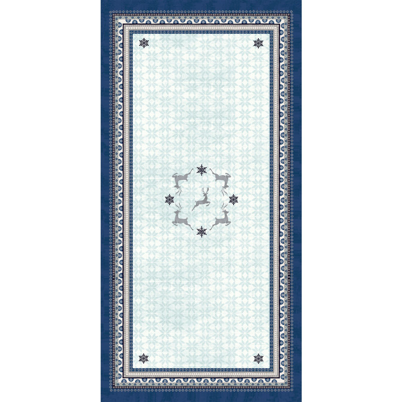  Simply Winter Geometric Christmas Tablecloth, 144" L x 70" W