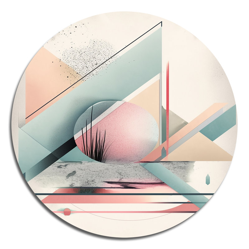 Décoration murale rose en métal Minimalisme, H 23 po x l 23 po x P 1 po