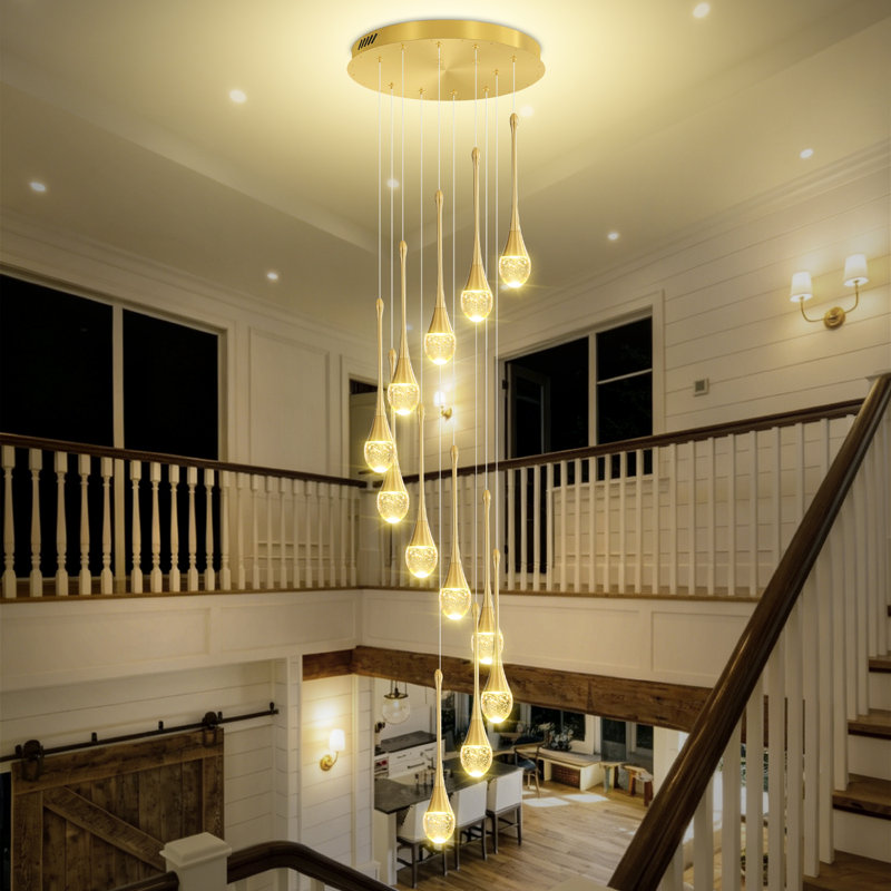 Luminaire suspendu en cristal 12 lumières Komb, Oui