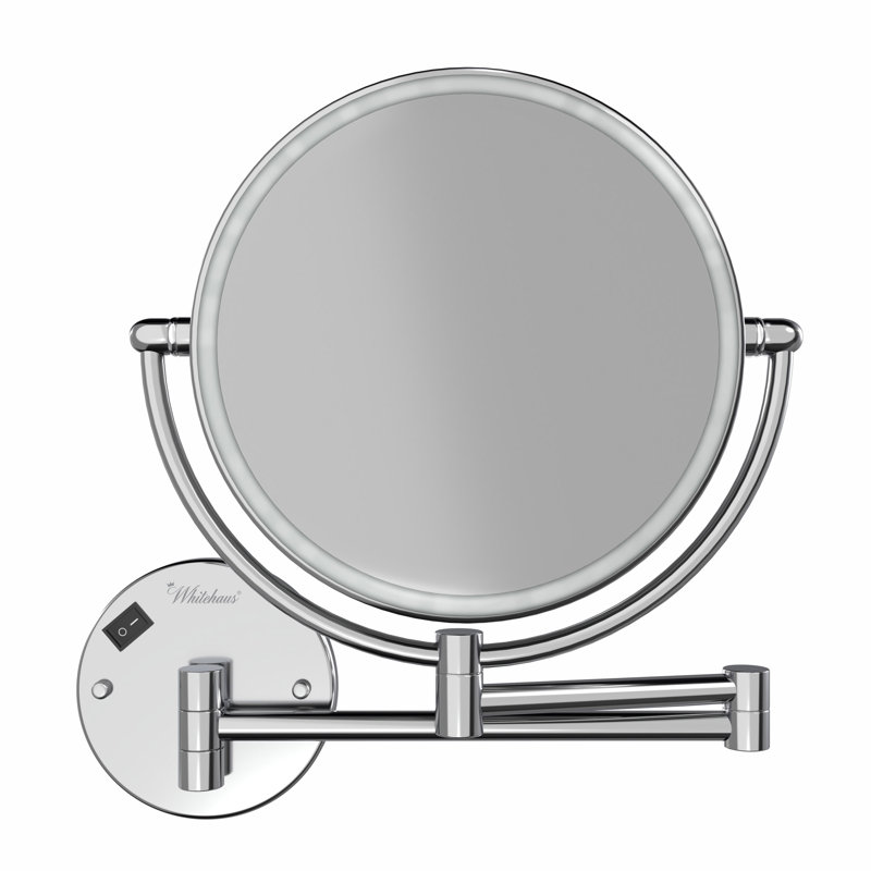 Miroir grossissant 7x à fixation murale en aluminium anodisé, Chrome poli