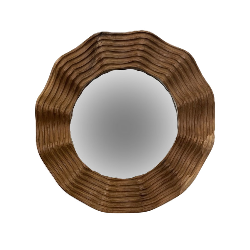 Reclaimed Wood Round Mirror