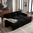 Canapé-lit modulaire en forme de L avec rangement Hoelscher - noir