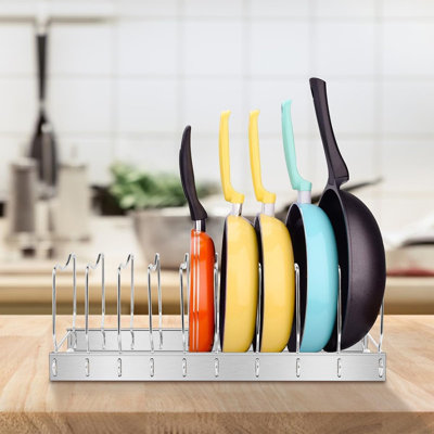 Adjustable Pan And Pot Lid Organizer, Heavy-Duty Kitchen Storage For Under Sink, Drawer, Or Pantry
