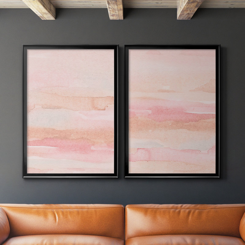 «Rose Fade I», toile encadrée de qualité supérieure - prête à être accrochée, H 42,5 po x l 61 po, Noir