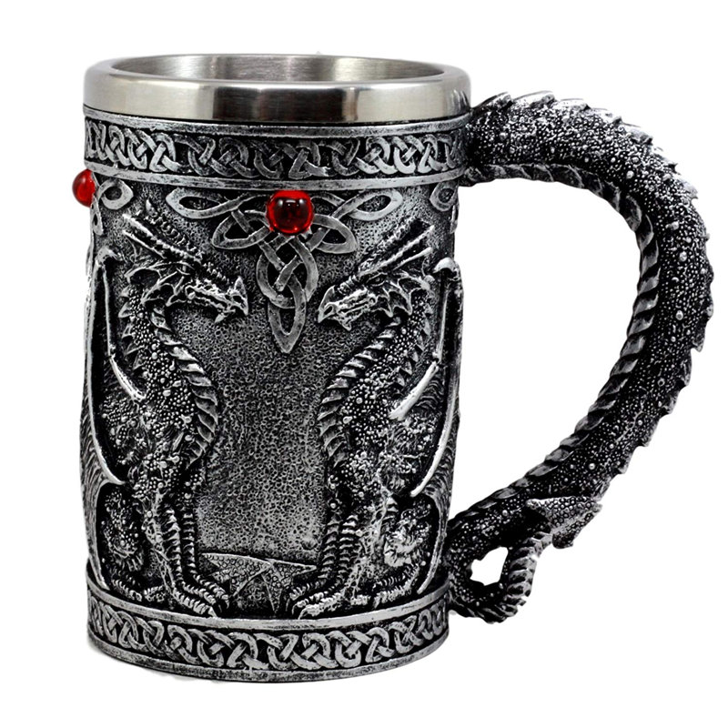 Grande tasse à café en mélamine simple dragon fire drakes celtique Virna