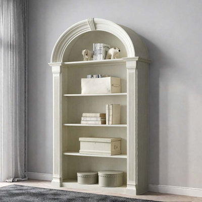 White Solid Wood Arched Display Cabinet by Canora Grey
