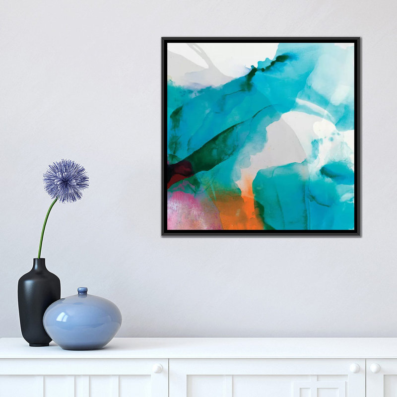 «LA Abstract II» par Sisa Jasper, reproduction sur toile tendue sur châssis, H 37 po x l 37 po x P 1,5 po, Pas de tapis