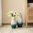 Abstract Ombre Blue And Gold Metal Vase Floor Vase