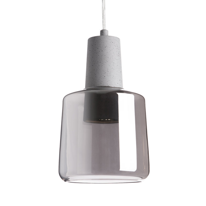 1 - Light LED Single Pendant, Gray, Smoke Gray