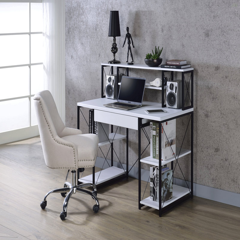 Bureau d'écriture tout usage à finition blanche, Blanc