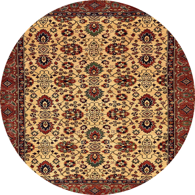 Tapis abstrait à motif abstrait moderne 354, Rond 5 pi