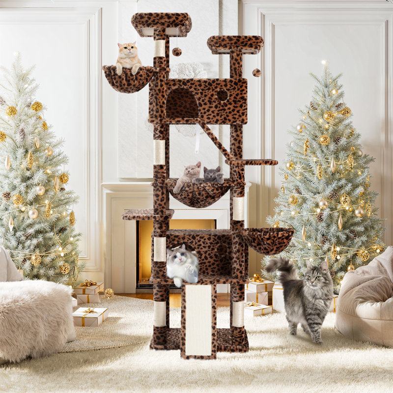 Arbre à chat avec condo H 81,1 po Ifenna , Brun