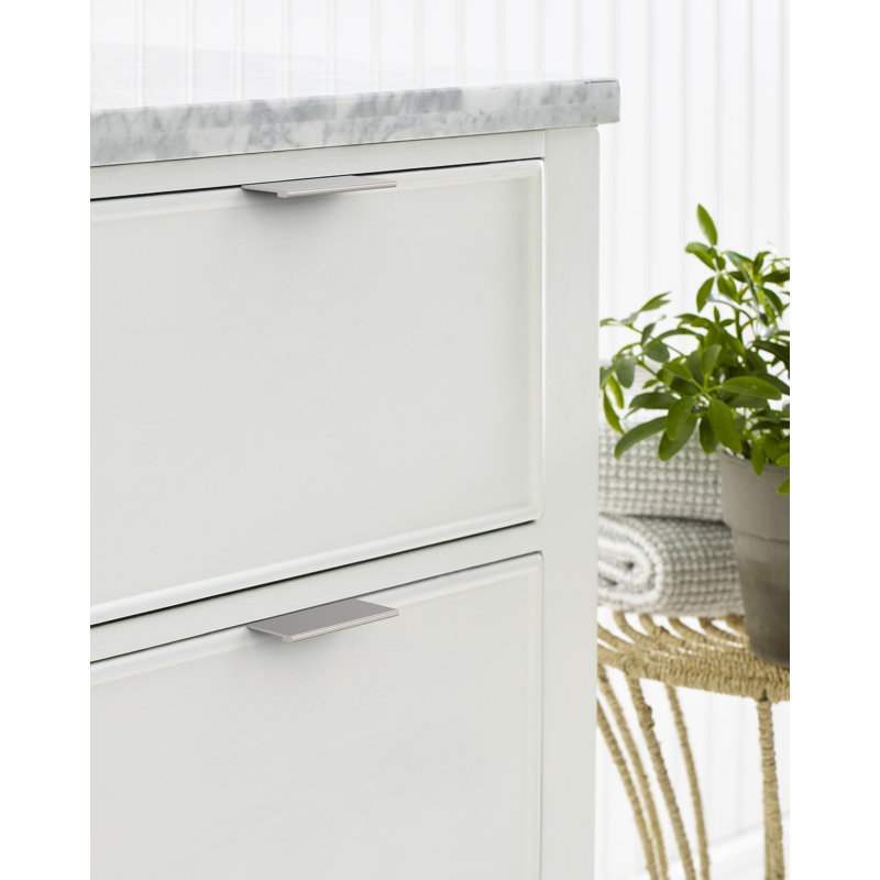 Poignée d'armoire en nickel satiné 3 pouces (76 mm) Streamline II, Nickel satiné