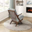 Chaise d'appoint de style Mid-Century moderne avec coussin de siège confortable et structure en bois d'hévéa durable, parfaite pour l'élégance du salon-1989815194