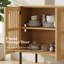 Meuble télé moderne du milieu du siècle, 240 cm de large, en bois, avec rangement pour téléviseurs jusqu'à 254 cm (100 pouces), chêne.-1283441643