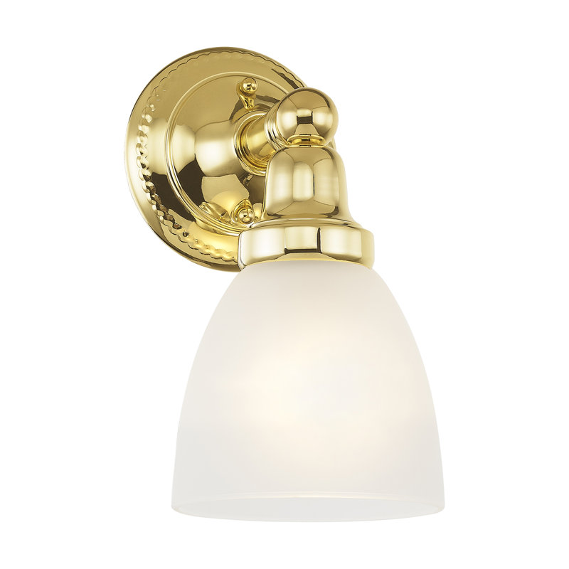 Amida Steel Armed Sconce, Polished Brass