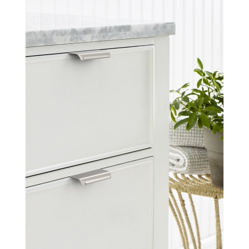 Poignée d'armoire en nickel satiné de 3 po (76 mm) Streamline Tab - paquet de 10, 3", Nickel satiné, 10