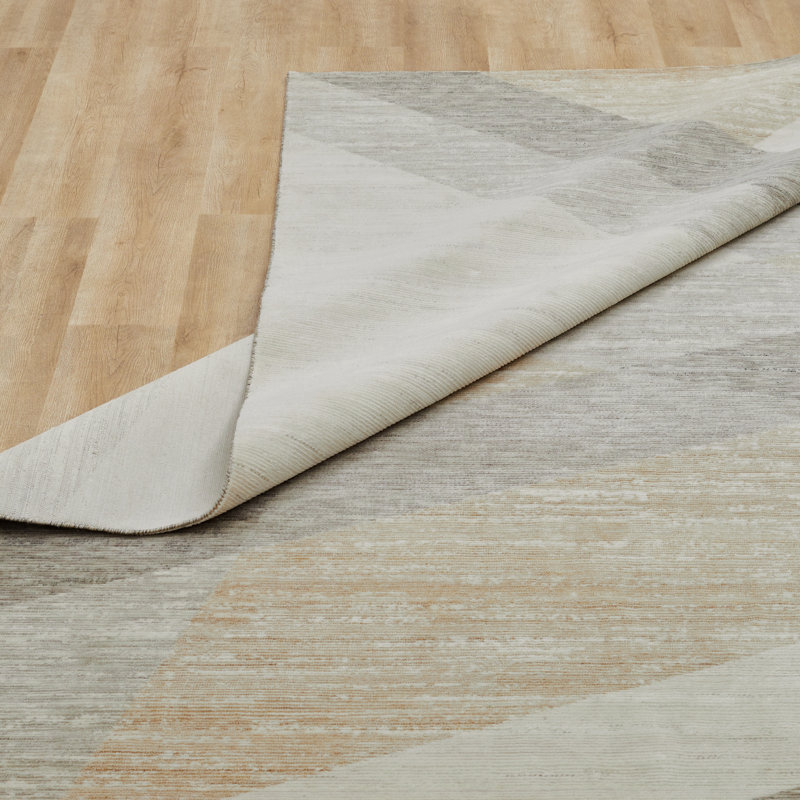 Rosemont Coastal Mist Wool Handcrafted Area Rug, Beige, Rectangle 3'6" x 5'6"