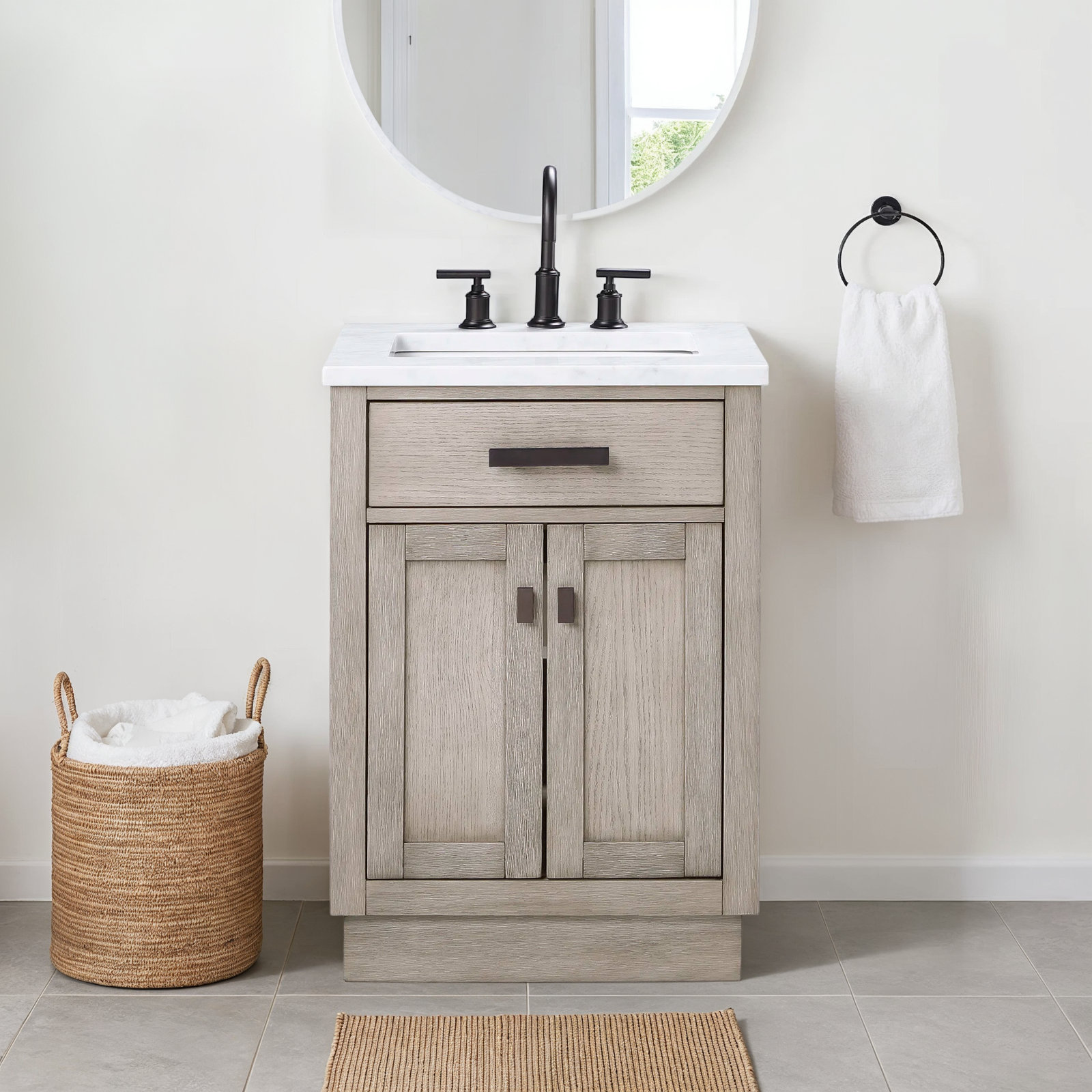 Nicholls 24" Single Bathroom Vanity, Gray