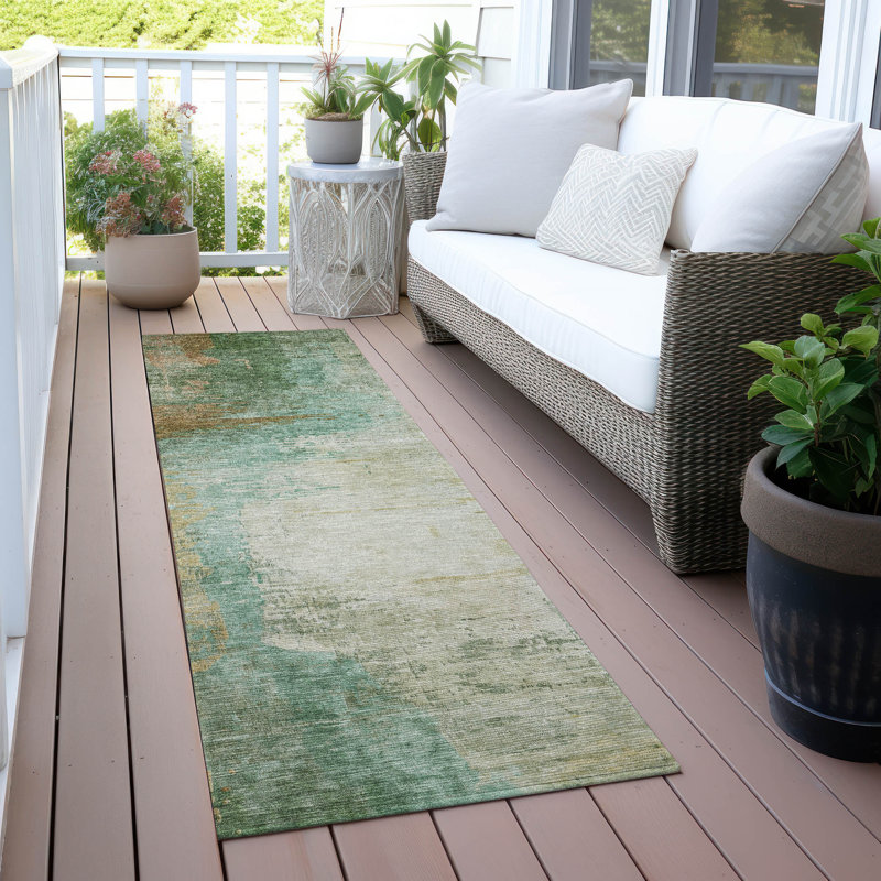 Tapis intérieur / extérieur Xhevrie lavable à la machine, Tapis de couloir 2 pi 3 po x 7 pi 6 po
