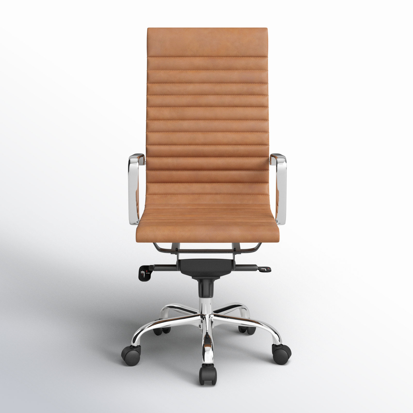 Roxana Adjustable Office Chair, Tan Faux Leather