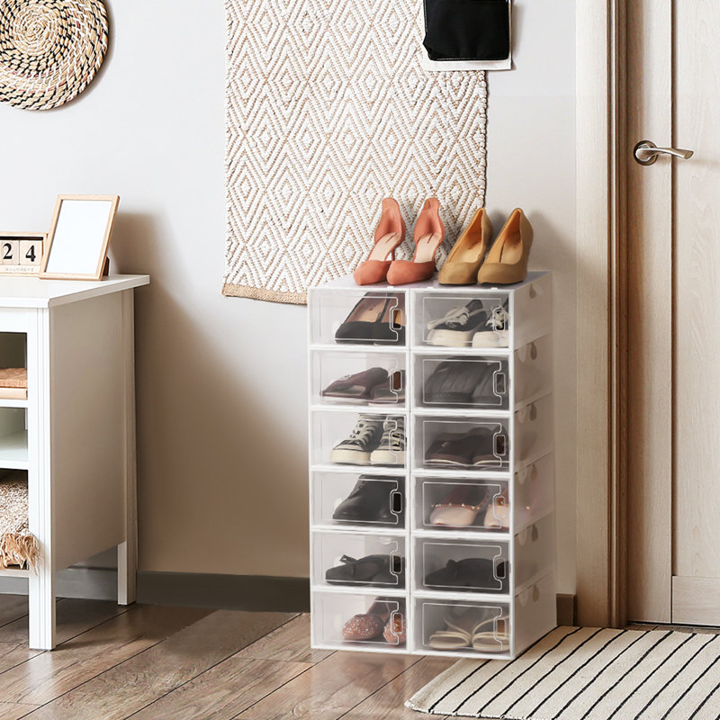 12 Pair Yes Shoe Storage Box, Clear