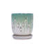 Ensemble de pots de fleurs en céramique vert-blanc fait à la main (7,48 po x 5,51 po et 8,07 po x 6,1 po), pots de fleurs d'intérieur et d'extérieur pour orchidées, plantes grasses par la fenêtre, trous respirants et poids léger-943545269