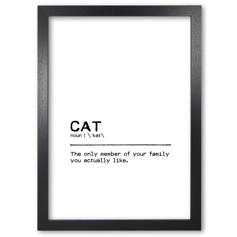 Cat Family - Print, Black Grain Frame, 85 cm H x 60 cm W x 5 cm D