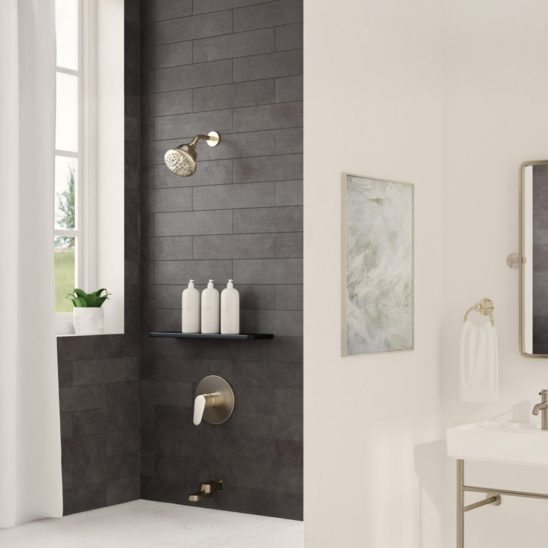 Fold Away Tub Spout with Diverter Universal Connection Options, Brushed Nickel