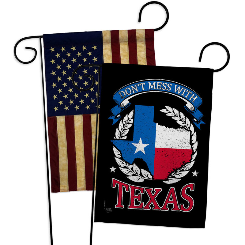 Drapeau de maison en polyester à 3 faces 3 pi 3 po x 2 pi 3 po Don't Don't Mess Texas