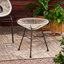 Élégante table d'appoint en verre trempé blanc durable, l 17,69 po x P 18,06 po, assemblage requis