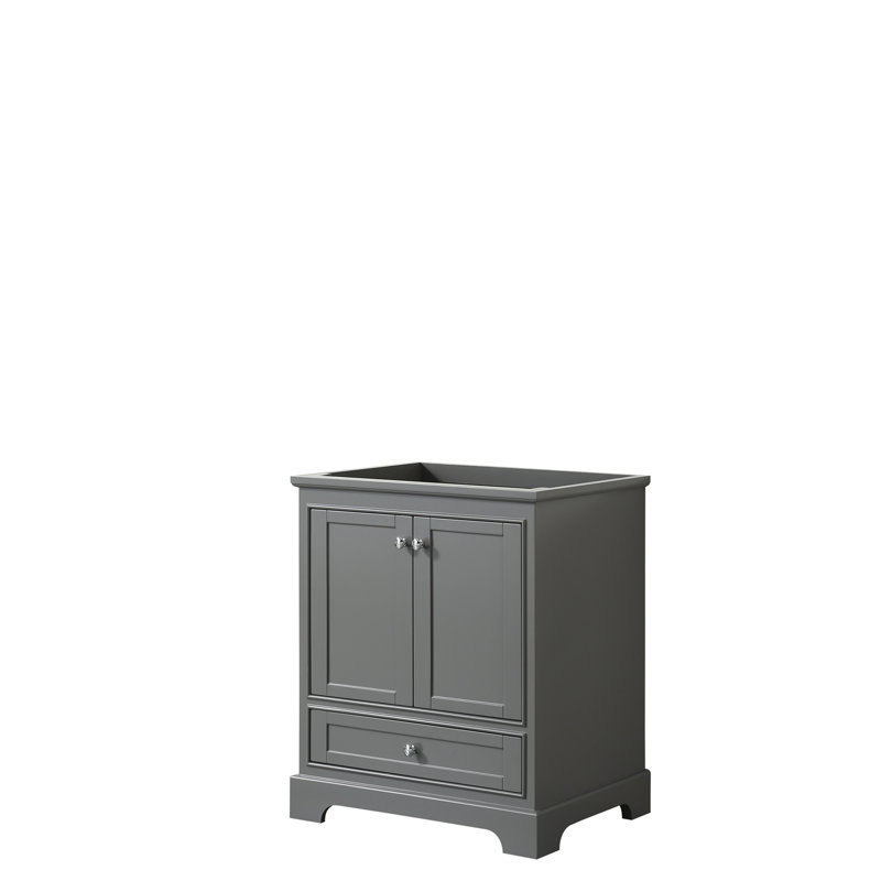 Deborah 29.25'' Single Bathroom Vanity Base Only, Dark Gray/Polished Chrome