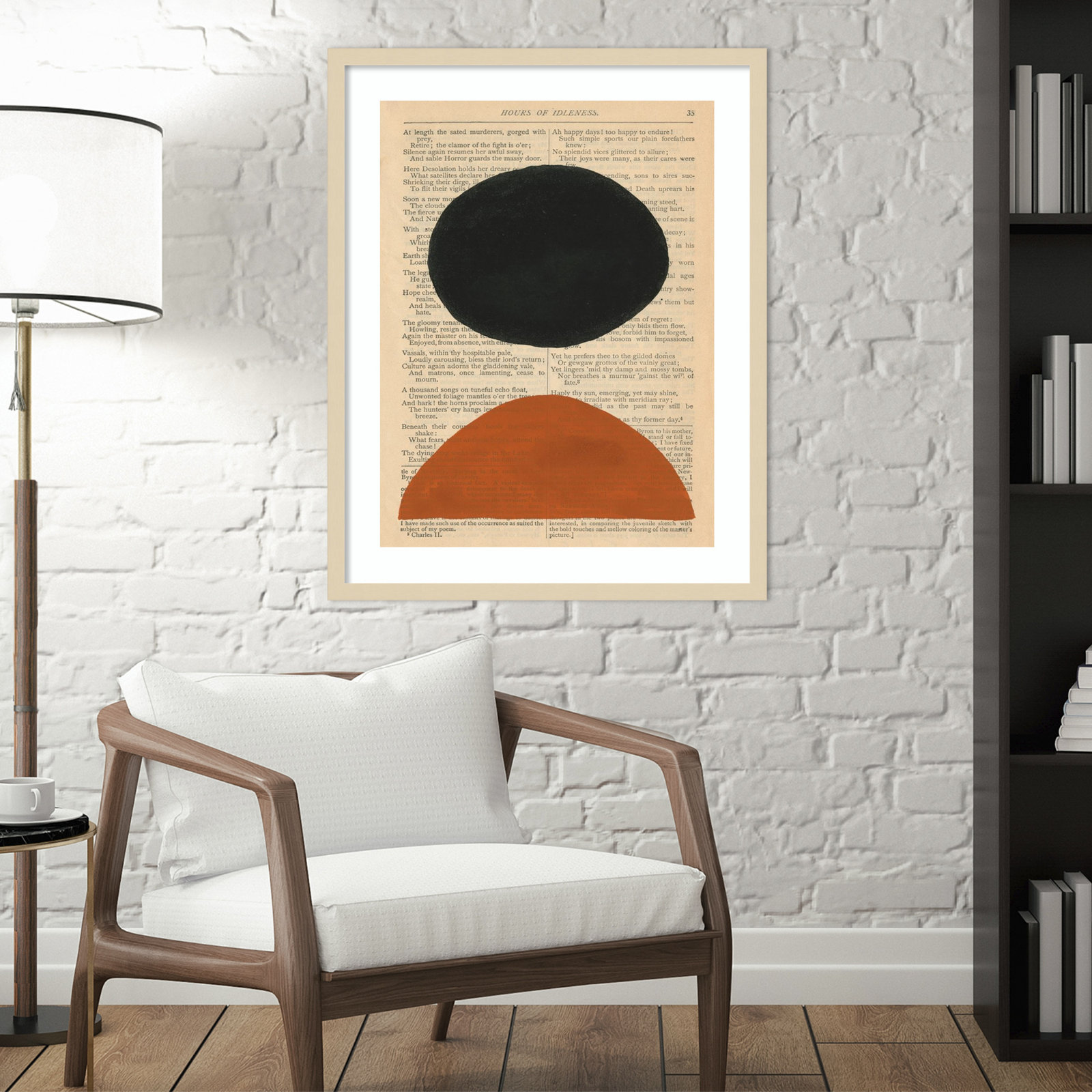 Modern Prose III by W. Stramel, Brown Framed Paper, 29.38" H x 23.38" W x 0.88" D