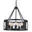 5 - Light 19.8" White Dimmable Drum Chandelier-1264339228