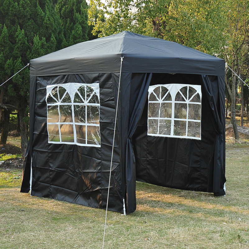2m x 2m Steel Pop-Up Gazebo, Black