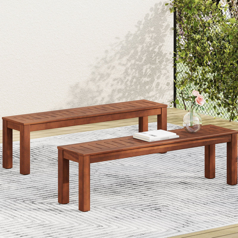 Wood 59.95" Bench  2  - Rustic Finish, Strong Structure Charm,