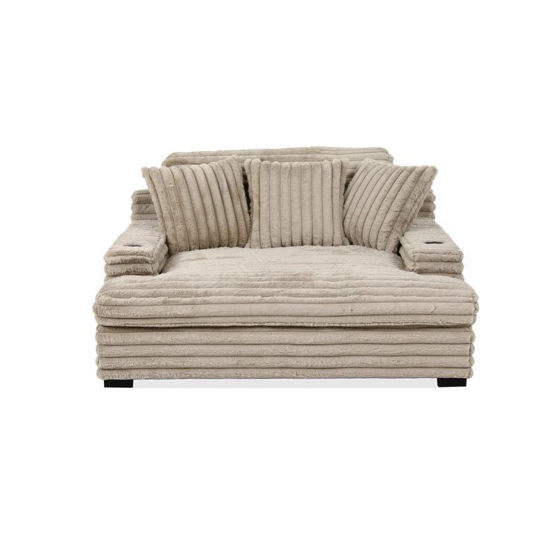 Chaise avec accoudoirs en velours côtelé Jumbo