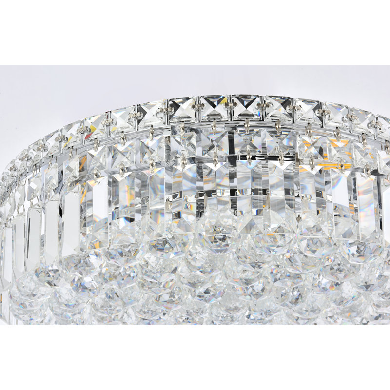 Mekhi Flush Mount, Chrome, 6 Lights, 5.5" H x 20" W x 20" D