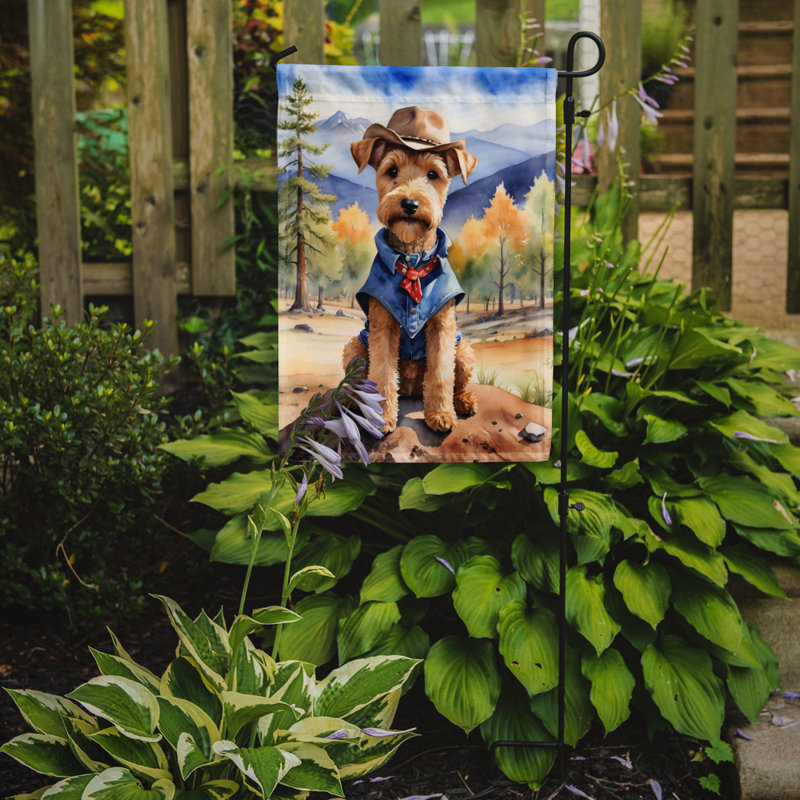 Drapeau Cowboy Welcome Garden, Lakeland Terrier