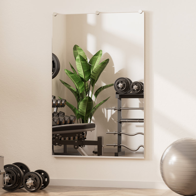 Rectangle pleine longueur miroir mural Home Gym Mirror Dance Studio Mirror, 48 po x 32 po, 1