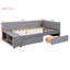 Lit plateforme simple tapissier en forme de L avec rangement et tiroirs, cadre de lit-1163109492
