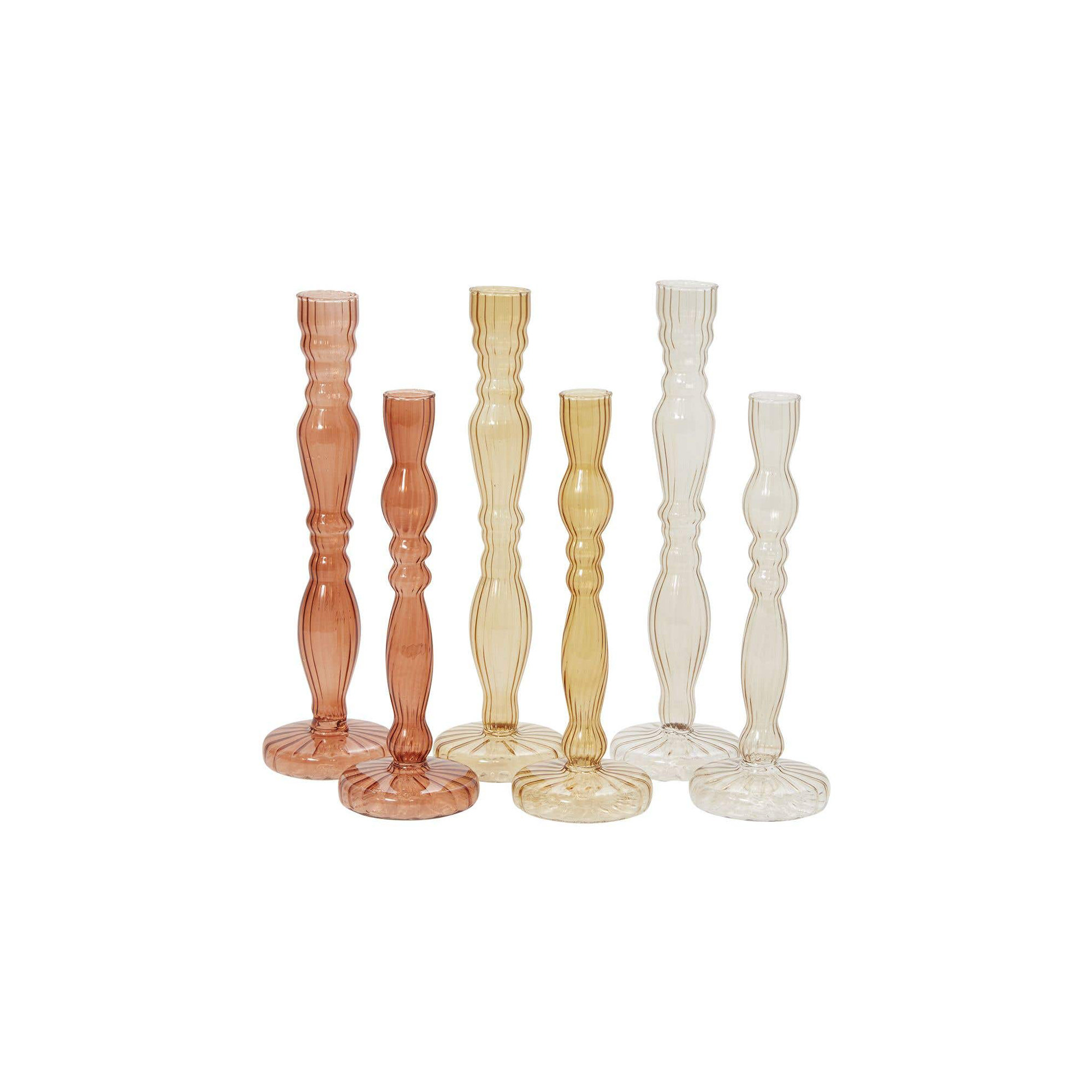 Marajo Candlestick, 9.75" H x 2.75" W x 2.75" D, Smoke