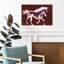 Cheval bleu galopant, impression abstraite, cheval moderne-129970518