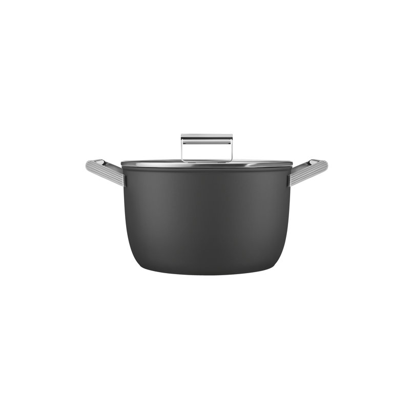 SMEG Casserole Dish w/ Lid, Black, 8.1365 qt.