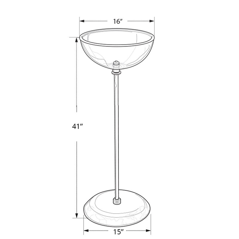 Présentoir de sol à bol simple de 16 po de diamètre