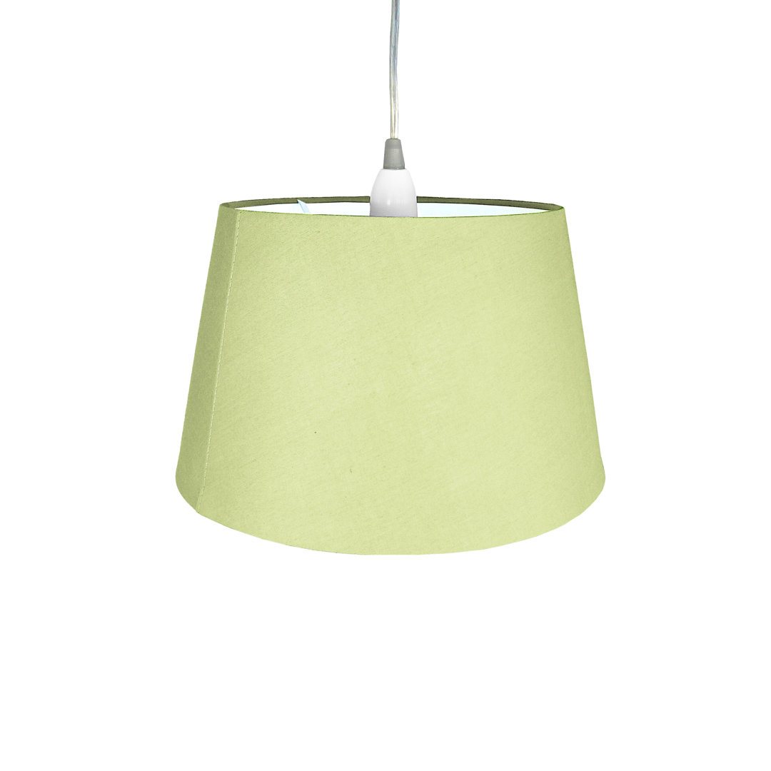 16cm H Cotton Drum Pendant Shade ( Screw On ) in Green